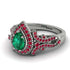 Milgrain Pear Cut Emerald Ring - Lisa No. 51 image 3