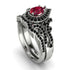 Milgrain Pear Cut Ruby Bridal Set - Lisa No. 42 image 1