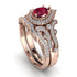Milgrain Pear Cut Ruby Bridal Set - Lisa No. 11 image 1