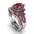 Milgrain Pear Cut Ruby Bridal Set - Lisa No. 57 image 1
