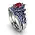 Milgrain Pear Cut Ruby Bridal Set - Lisa No. 72 image 1