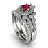 Milgrain Pear Cut Ruby Bridal Set - Lisa No. 12 image 1
