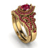 Milgrain Pear Cut Ruby Bridal Set - Lisa No. 55 image 1