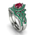 Milgrain Pear Cut Ruby Bridal Set - Lisa No. 27 image 1