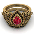 Milgrain Pear Cut Ruby Bridal Set - Lisa No. 40 image 2