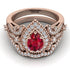 Milgrain Pear Cut Ruby Bridal Set - Lisa No. 11 image 2