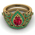 Milgrain Pear Cut Ruby Bridal Set - Lisa No. 25 image 2