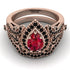 Milgrain Pear Cut Ruby Bridal Set - Lisa No. 41 image 2