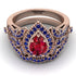 Milgrain Pear Cut Ruby Bridal Set - Lisa No. 71 image 2