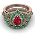 Milgrain Pear Cut Ruby Bridal Set - Lisa No. 26 image 2