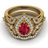 Milgrain Pear Cut Ruby Bridal Set - Lisa No. 10 image 2