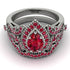 Milgrain Pear Cut Ruby Bridal Set - Lisa No. 57 image 2