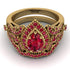 Milgrain Pear Cut Ruby Bridal Set - Lisa No. 55 image 2