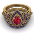 Milgrain Pear Cut Ruby Bridal Set - Lisa No. 70 image 2