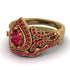 Milgrain Pear Cut Ruby Bridal Set - Lisa No. 55 image 3