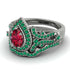 Milgrain Pear Cut Ruby Bridal Set - Lisa No. 27 image 3