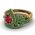 Milgrain Pear Cut Ruby Bridal Set - Lisa No. 25 image 3
