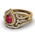 Milgrain Pear Cut Ruby Bridal Set - Lisa No. 10 image 3