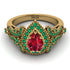 Milgrain Pear Cut Ruby Ring - Lisa No. 25 image 2