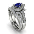 Milgrain Pear Cut Sapphire Bridal Set - Lisa No. 15 image 1