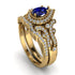 Milgrain Pear Cut Sapphire Bridal Set - Lisa No. 13 image 1