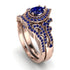 Milgrain Pear Cut Sapphire Bridal Set - Lisa No. 74 image 1