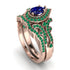 Milgrain Pear Cut Sapphire Bridal Set - Lisa No. 29 image 1