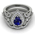 Milgrain Pear Cut Sapphire Bridal Set - Lisa No. 15 image 2