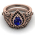 Milgrain Pear Cut Sapphire Bridal Set - Lisa No. 44 image 2