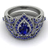 Milgrain Pear Cut Sapphire Bridal Set - Lisa No. 75 image 2
