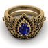 Milgrain Pear Cut Sapphire Bridal Set - Lisa No. 43 image 2