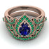 Milgrain Pear Cut Sapphire Bridal Set - Lisa No. 29 image 2