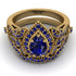 Milgrain Pear Cut Sapphire Bridal Set - Lisa No. 73 image 2
