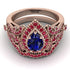 Milgrain Pear Cut Sapphire Bridal Set - Lisa No. 59 image 2