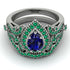 Milgrain Pear Cut Sapphire Bridal Set - Lisa No. 30 image 2
