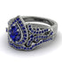 Milgrain Pear Cut Sapphire Bridal Set - Lisa No. 75 image 3