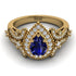 Milgrain Pear Cut Sapphire Ring - Lisa No. 13 image 2