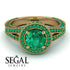 Milgrain Round Emerald Engagement Ring - Payton No. 19 image 3