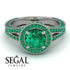 Milgrain Round Emerald Engagement Ring - Payton No. 21 image 3