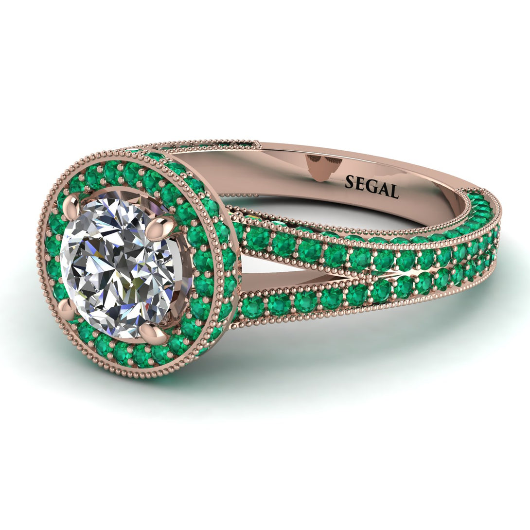 Milgrain Round Diamond Engagement Ring - Payton No. 17
