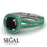 Milgrain Round Black Diamond Engagement Ring - Payton No. 24 image 10
