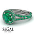 Milgrain Round Emerald Engagement Ring - Payton No. 21 image 10