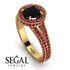 Milgrain Round Black Diamond Engagement Ring - Payton No. 52 image 2