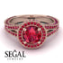 Milgrain Round Ruby Engagement Ring - Payton No. 56 image 3