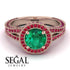 Milgrain Round Emerald Engagement Ring - Payton No. 50 image 3