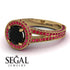 Milgrain Round Black Diamond Engagement Ring - Payton No. 52 image 5