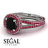 Milgrain Round Black Diamond Engagement Ring - Payton No. 54 image 10
