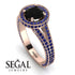 Milgrain Round Black Diamond Engagement Ring - Payton No. 68 image 2