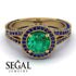 Milgrain Round Emerald Engagement Ring - Payton No. 64 image 3