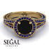Milgrain Round Black Diamond Engagement Ring - Payton No. 67 image 3